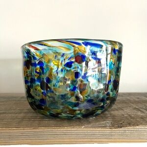 Speckled Hand Blown Art Glass Bowl